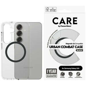 Etui CARE by PanzerGlass Flagship Urban   Combat Black QI do Samsung Galaxy S25 przezroczysty