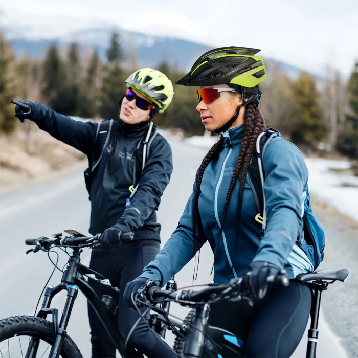 Kask rowerowy MTB Wozinsky z tylną lampką USB M - czarno-żółty