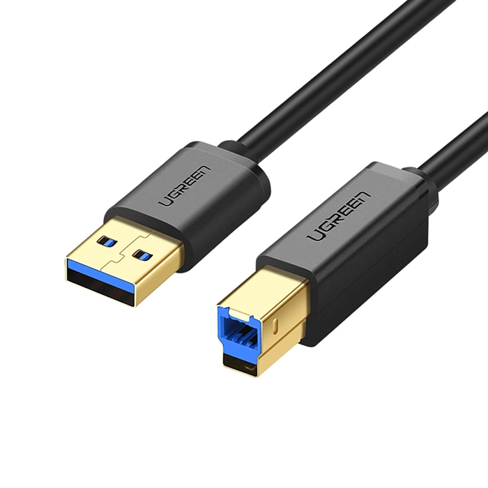 Kabel USB 3.0 A-B UGREEN US210 do drukarki, 1m (czarny)