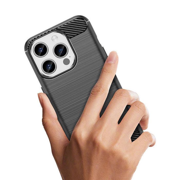 Etui Elastyczne etui wzór karbon do iPhone 15 Pro Carbon Case - czarne Case