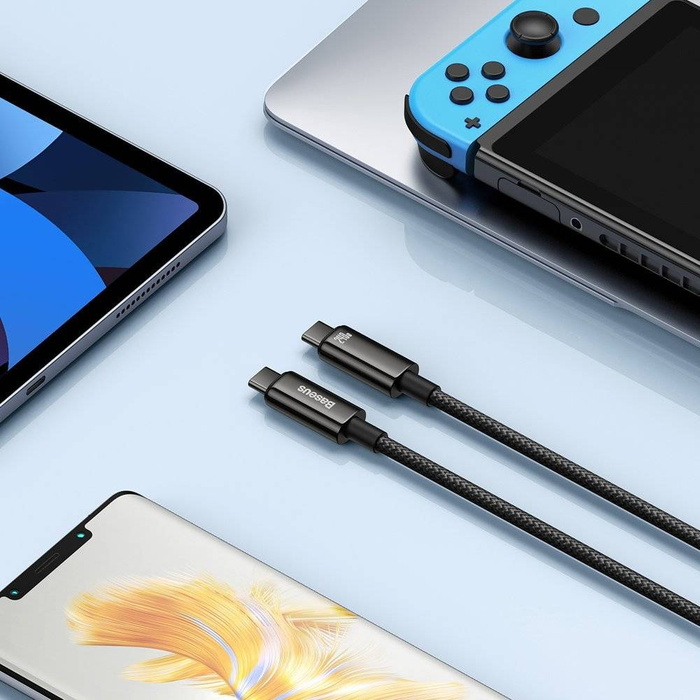 [PO ZWROCIE] Kabel USB C - USB C 480Mb/s 240W 3m Baseus Tungsten Gold CAWJ040101 - czarny