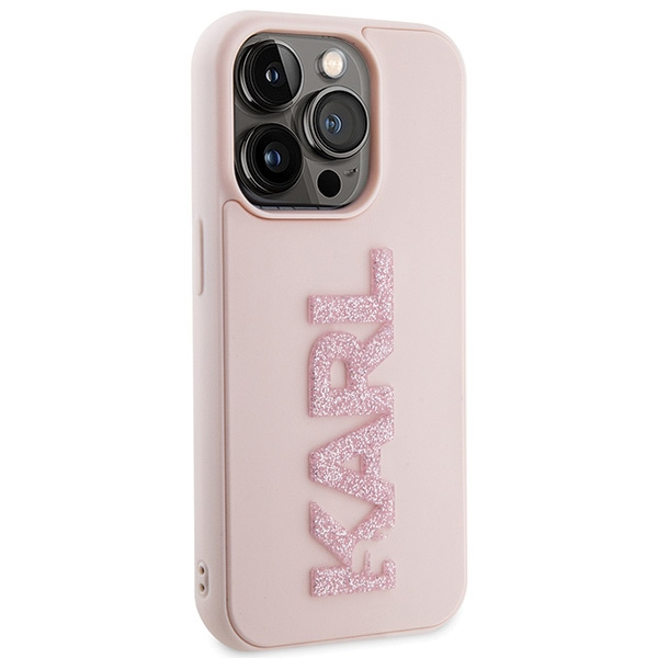 Etui Karl Lagerfeld KLHCP15X3DMBKCP iPhone 15 Pro Max 6.7" różowy/pink hardcase 3D Rubber Glitter Logo Case