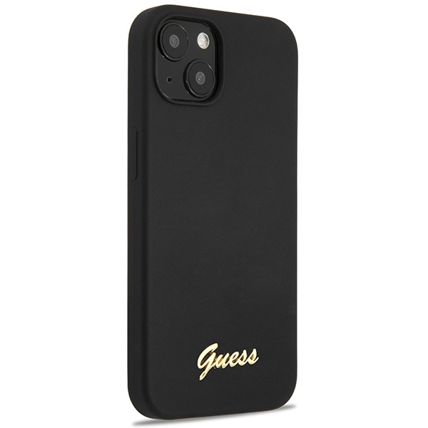 Etui Guess Guhcp13mlslmgbk iPhone 13 6,1" Black/czarny Hardcase Silicone Script Gold Logo Case