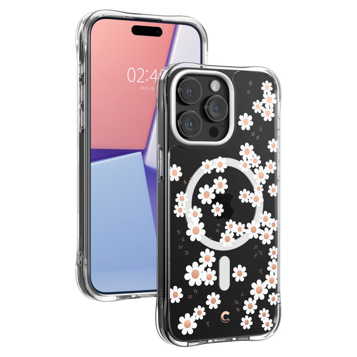 Etui iPhone 15 Pro Max Spigen Cyrill Cecile Mag Magsafe White Daisy Case