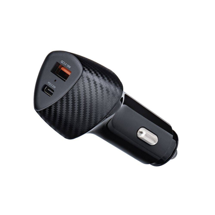 FORCELL F-ENERGY Carbon CC50-1A1C ładowarka samochodowa Typ C + USB A PD QC3.0 3A 38W czarna
