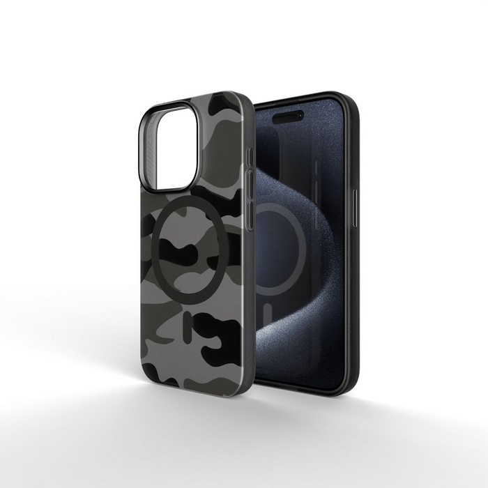 Etui na iPhone 16 PRO Forcell F-Protect Levels Dual Layer 4D technology zgodny z MagSafe Military Drop-Test black camo