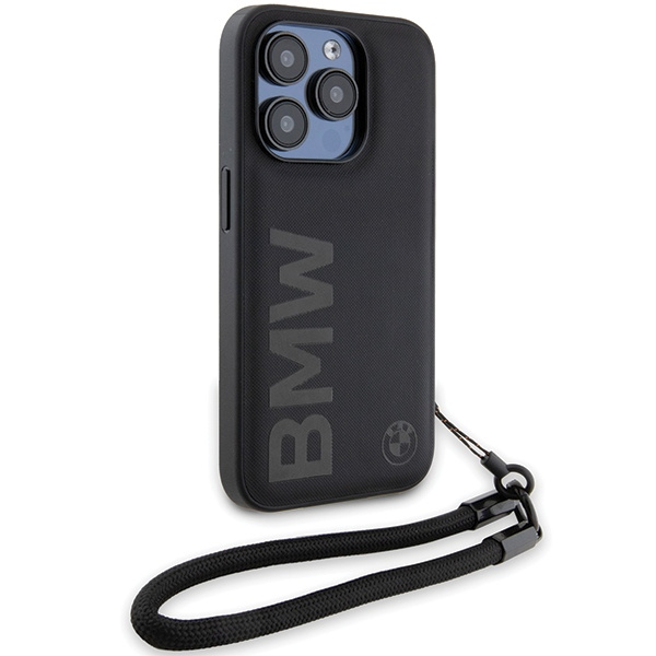 Etui Bmw Bmhcp15x23rmrlk Iphone 15 Pro Max 6.7" Czarny/black Hardcase Signature Leather Wordmark Cord Case