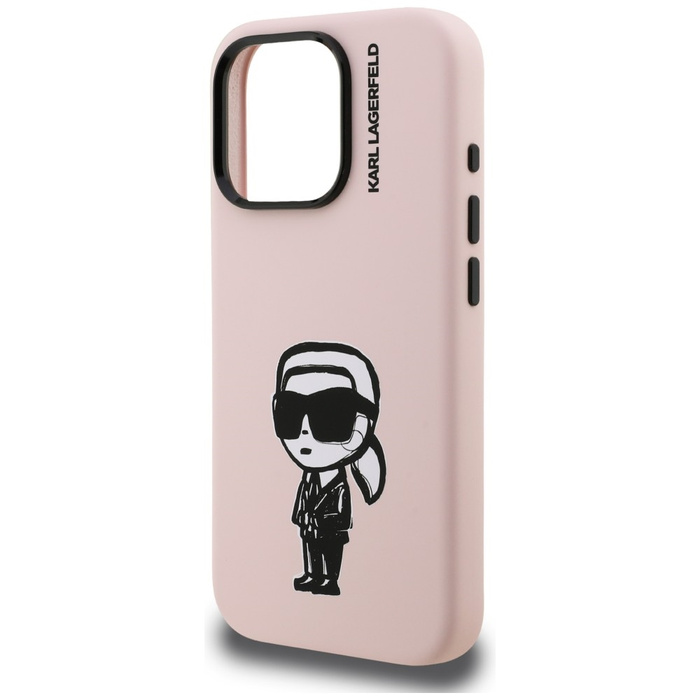 Etui Karl Lagerfeld Silicone Karl Sketch MagSafe do iPhone 16 Pro Max różowy