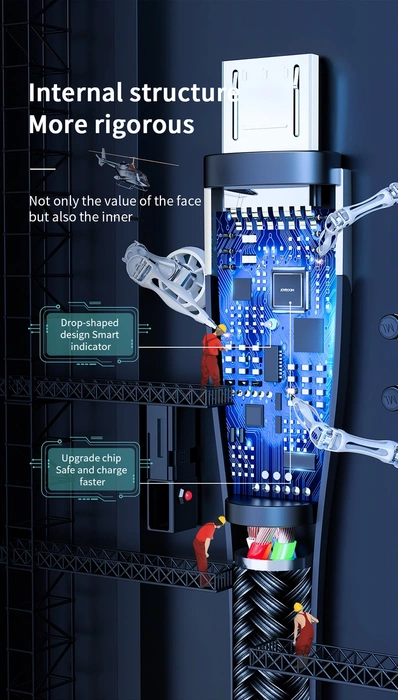 Kabel USB-A - micro USB Joyroom S-M411 3A 2m z wskaźnikiem ładowania - czarny