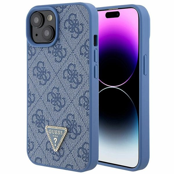 Etui Guess GUHCP15SP4TDPB iPhone 15 6.1" niebieski/blue hardcase Leather 4G Triangle Strass Case