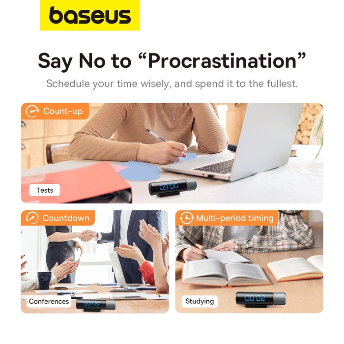 BASEUS zegarek elektroniczny magnetyczny (odlicznik) Heyo czarny L60448003111-00