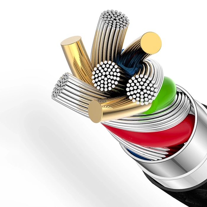 Kabel Dudao L3E 3 w 1 60W MicroUSB USB-C Lightning 1,2m - czarna