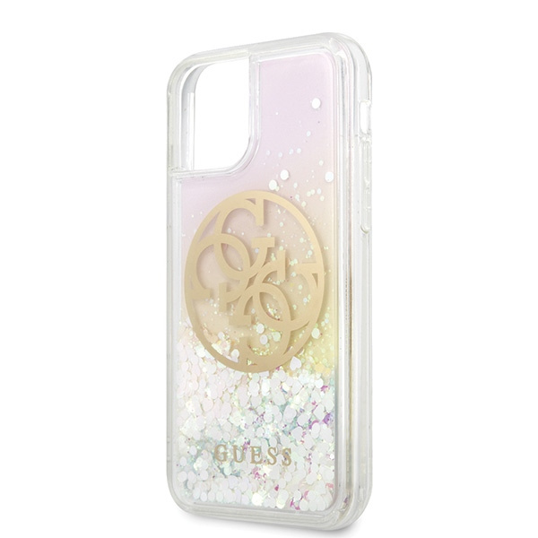 Etui GUESS Apple iPhone 11 Pro Gradient Liquid Glitter Circle Logo Case Złoty Hardcase