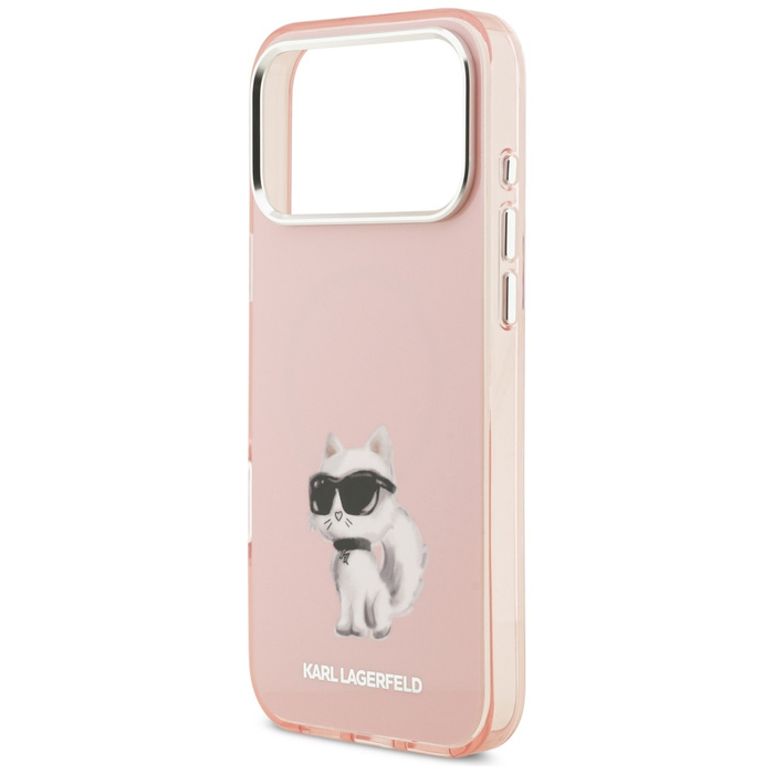 Etui Karl Lagerfeld IML Aquarelle        Choupette & Logo MagSafe do iPhone 17 Pro różowy