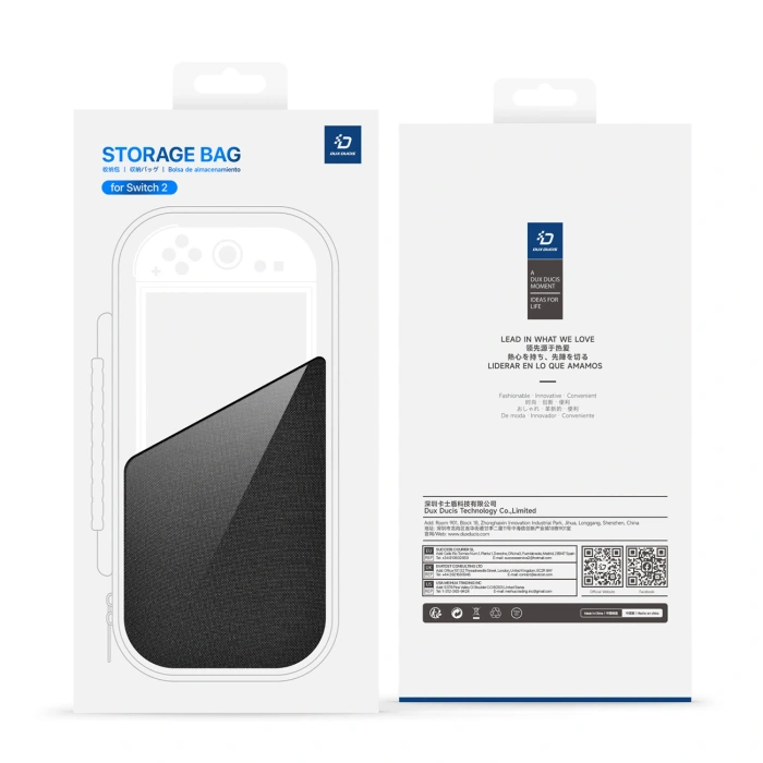 Futerał etui Dux Ducis na Nintendo Switch 2 z rączką i przegródkami na gry - czarny