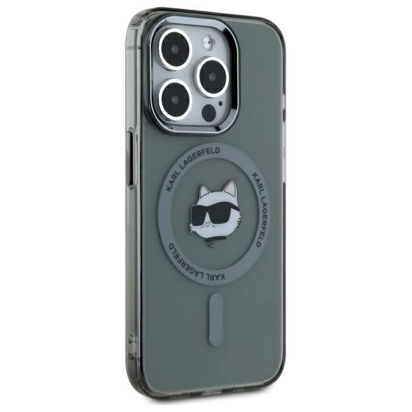 Karl Lagerfeld KLHMP15XHLSCHK iPhone 15   Pro Max 6.7" czarny/black hardcase IML Metal Choupette Head MagSafe