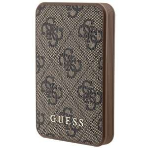 Guess Powerbank 15W GUPB5LP4GEGW 5000mAh brązowy/brown 4G Leather Metal Logo