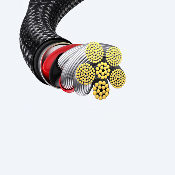 [PO ZWROCIE] Baseus Tungsten Gold kabel USB-A - USB-C 480Mb/s 100W 1m czarny (CAWJ000001)