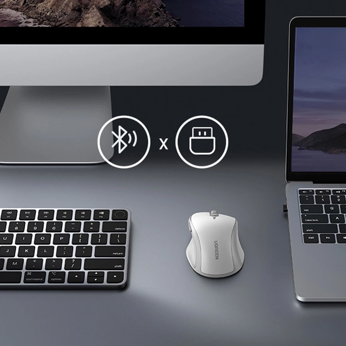 Myszka bezprzewodowa UGREEN MU101 2.4G (Biała)