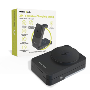 Mobile Origin 3in1 Foldable Charging Stand with light,  PW28, black