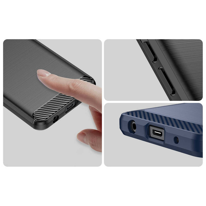 Etui Carbon Case etui do Xiaomi Redmi A1+ elastyczny silikonowy karbonowy pokrowiec czarne Case