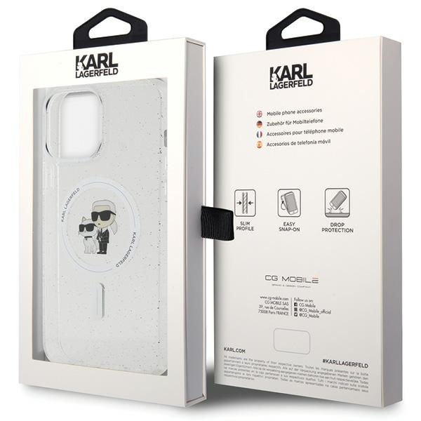 Etui Karl Lagerfeld KLHMP13XHGKCNOT iPhone 13 Pro Max 6.7" transparent hardcase Karl&Choupette Glitter MagSafe Case