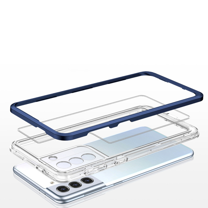 Etui Clear 3in1 Etui Do Samsung Galaxy S23+ Silikonowy Pokrowiec Z Ramką Niebieskie Case