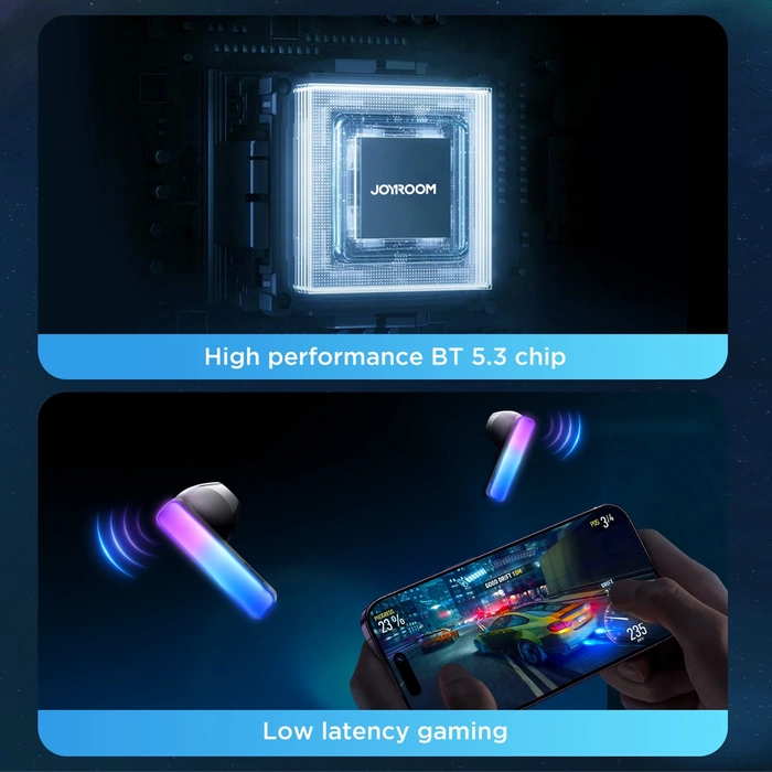 Słuchawki bezprzewodowe TWS Joyroom JR-TC1 IceLens Series ze światłami LED - czarne