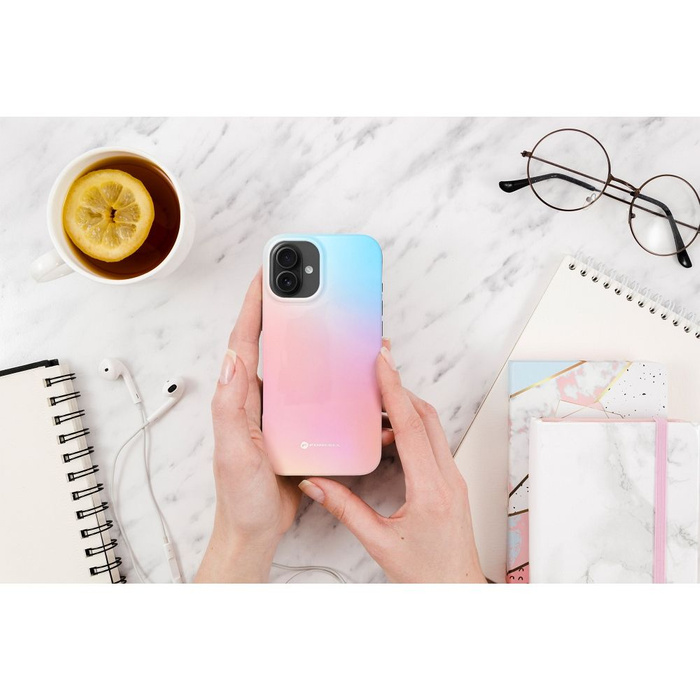 Etui na iPhone 16 Forcell F-Protect Mirage zgodny z MagSafe Military Drop-Test pinky blue