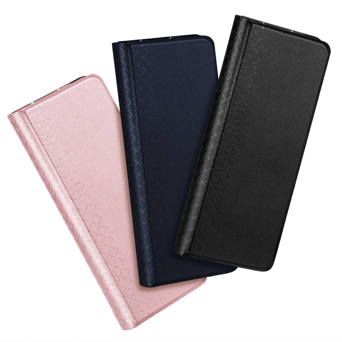 Etui Skórzane etui z klapką i portfelem do Samsung Galaxy Z Fold 5 5G Dux Ducis Bril - różowe Case