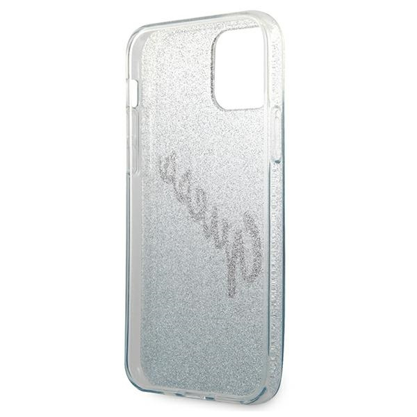 Etui GUESS Apple iPhone 12 12 Pro Glitter Gradient Script Niebieski Hardcase