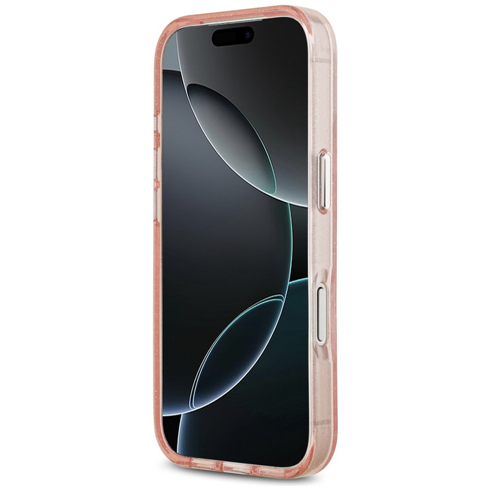 Etui Karl Lagerfeld IML Glitter Karl &   Choupette Heads Logo MagSafe do iPhone 17 Pro różowy