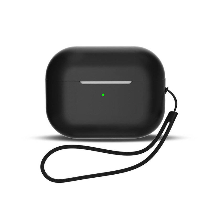 Etui Silikonowe etui do AirPods 1 / AirPods 2 + pasek na nadgarstek smycz - czarne Case