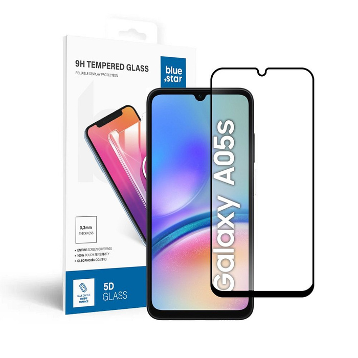 Szkło hartowane do Samsung Galaxy A05s (full glue / case friendly) Blue Star 5D czarne