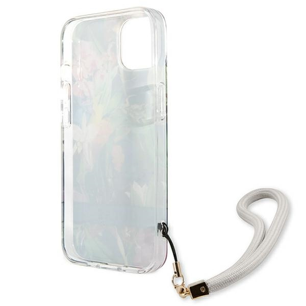 Etui GUESS Apple iPhone 13 Flower Strap Niebieski Hardcase