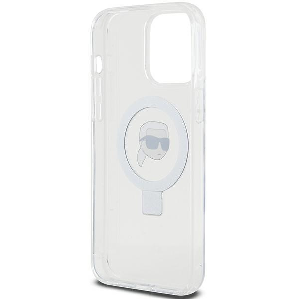 Etui Karl Lagerfeld KLHMP15LHMRSKHH iPhone 15 Pro 6.1" biały/white hardcase Ring Stand Karl Head MagSafe Case