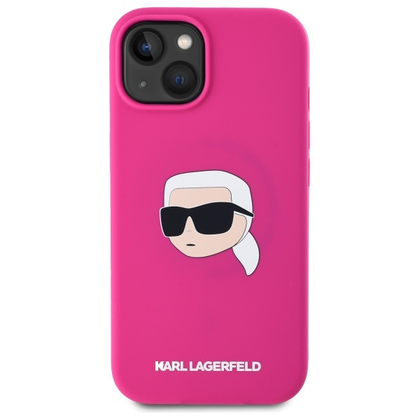 Karl Lagerfeld KLHMP15SSKHPPLF iPhone 15  6.1" fuksja/fuschia hardcase Silicone Karl Head Print MagSafe