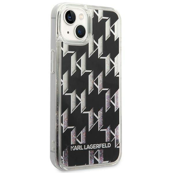 Etui KARL LAGERFELD Apple iPhone 14 Liquid Glitter Monogram Czarny Hardcase