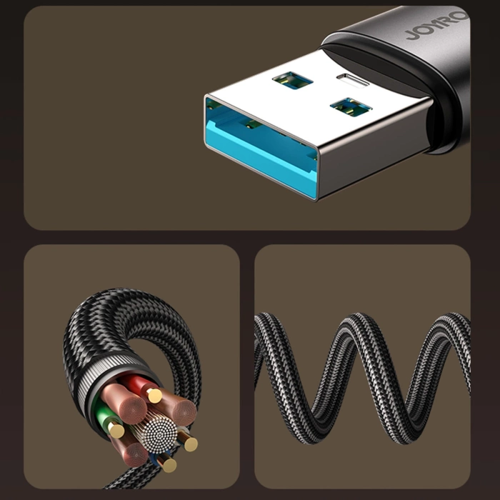 Kabel Joyroom S-A56 EnjoyX Series 90° USB-A - USB-C 3A 1,2m - czarny