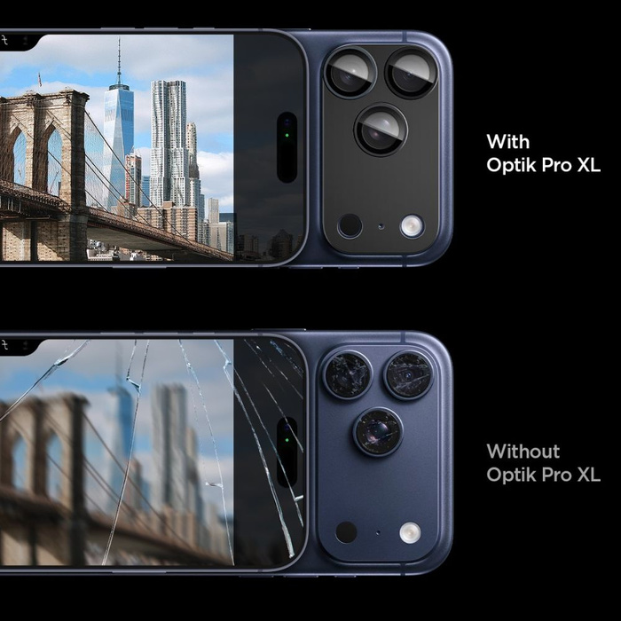 OSŁONA APARATU SPIGEN OPTIK PRO XL GLAS.TR ”EZ FIT” CAMERA PROTECTOR IPHONE 17 PRO BLACK