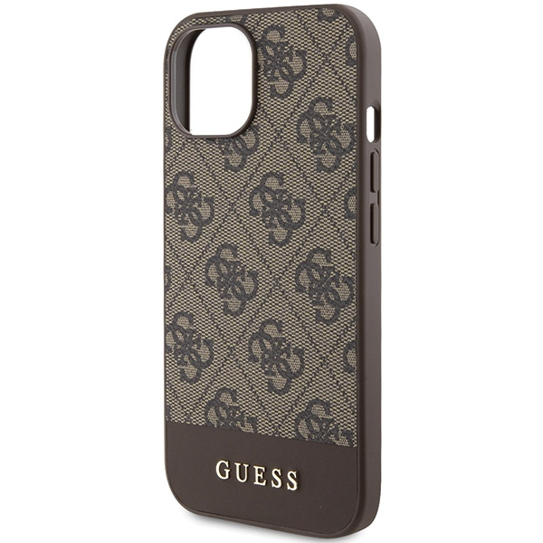 Etui Guess GUHCP15SG4GLBR iPhone 15 / 14 / 13 6.1" brązowy/brown hardcase 4G Stripe Collection Case