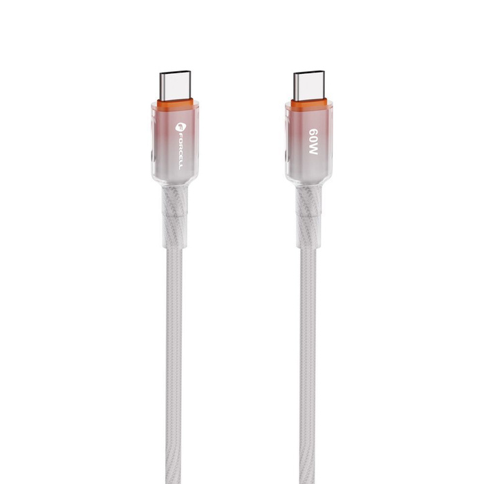 Kabel USB C do USB C Forcell F-Energy QC4.0 PD 3A 60W Gradient 1 m C354 biały