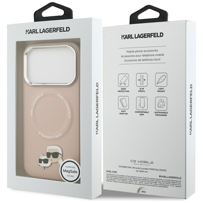 Etui Karl Lagerfeld Karl & Choupette     Pins MagSafe do iPhone 17 Pro Max różowy