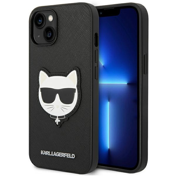 Etui KARL LAGERFELD Apple iPhone 14 Saffiano Choupette Head Patch Czarny Hardcase
