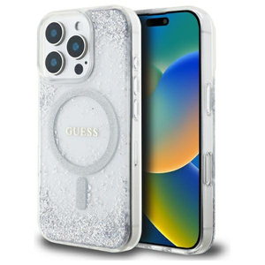 Guess GUHMP16LRGRGES iPhone 16 Pro 6.3"   srebrny/silver hardcase Resin Gradient Glitter MagSafe