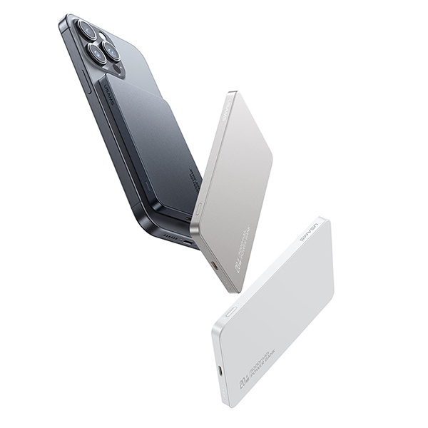 USAMS Powerbank indukcyjny 5000mAh 20W    PD Fast Charge biały/white CY Series 5KCD23103 (US-CD231)