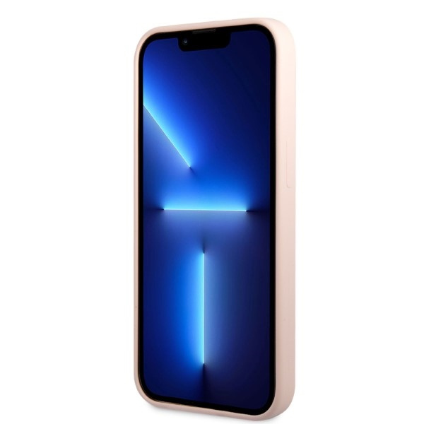 Etui GUESS Apple iPhone 13 Silicone Logo Plate MagSafe Różowy Hardcase