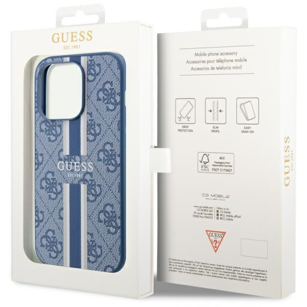 Etui Guess GUHMP14XP4RPSB iPhone 14 Pro Max 6.7" niebieski/blue hardcase 4G Printed Stripes MagSafe Case