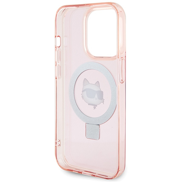 Etui Karl Lagerfeld KLHMP15LHMRSCHP iPhone 15 Pro 6.1" różowy/pink hardcase Ring Stand Choupette Head MagSafe Case