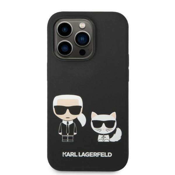 Etui KARL LAGERFELD Apple iPhone 14 Pro Liquid Silicone Karl & Choupette Magsafe Czarny Hardcase